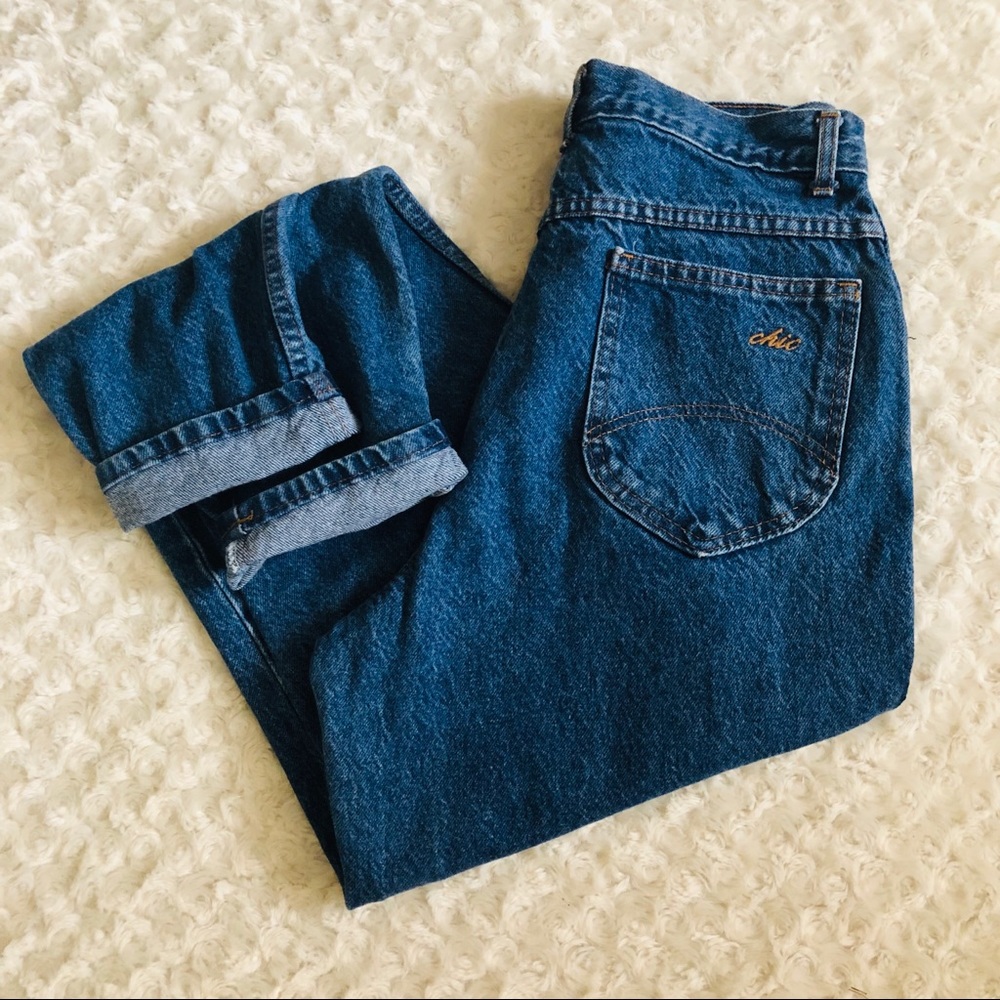 Vintage Chic High Rise Waisted Mom Jeans 90s Style